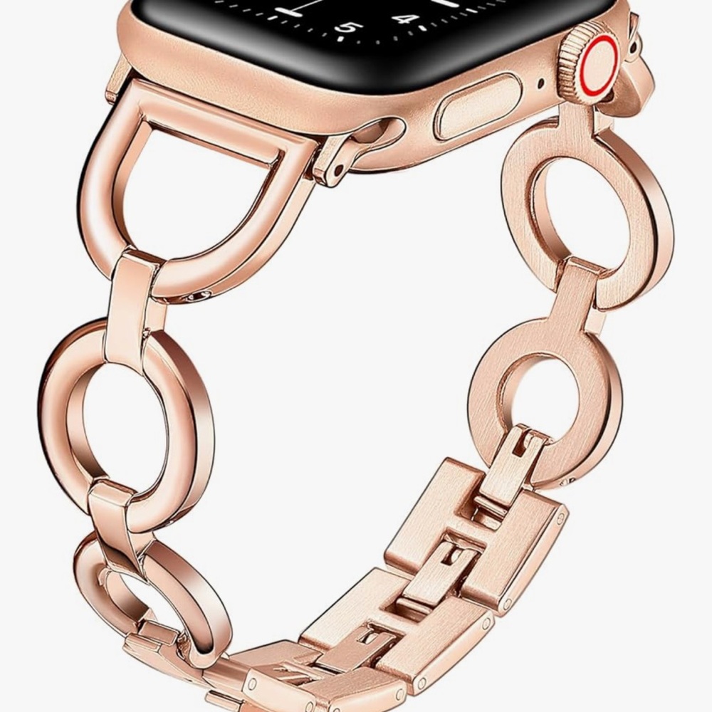 Gold tone adjustable Chain Link Band for Apple Watch